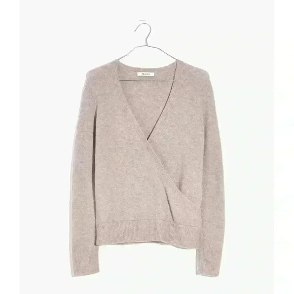 Women's Madewell Wrap Front Pullover Sweater Heatherd Boysenberry Size Medium - Picture 1 of 6